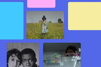 An interface with colourful blocks and images