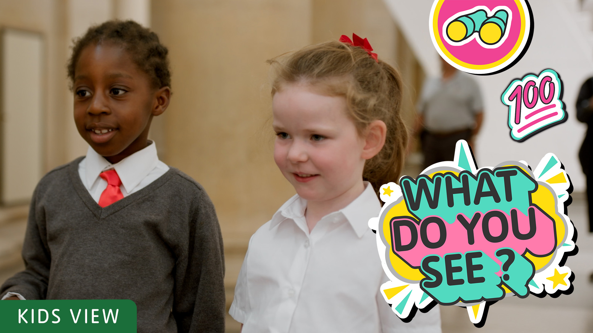 Two girls look off camera in tate britain